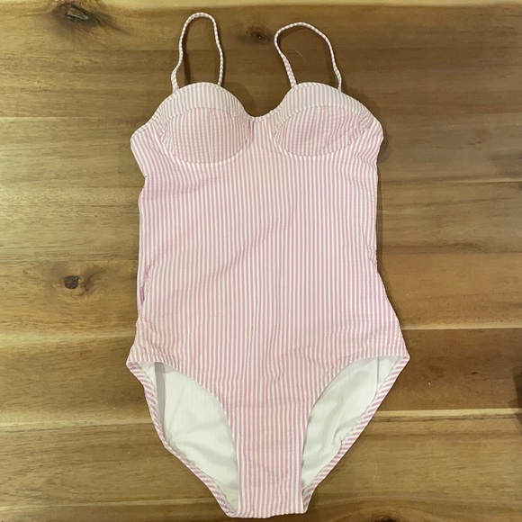 J. Crew Other - J. Crew Lavendar Seersucker One Piece Swimsuit
